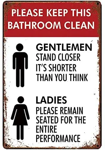 Please Keep This Bathroom Clean Novelty Parking Retro Metal Tin Sign Plaque Poster Wall Decor Chic Gift Suitable 12x8 Inch
Please Keep This Bathroom Clean Novelty Parking Retro Metal Tin Sign Plaque Poster Wall Decor Chic Gift Suitable 12x8 Inch