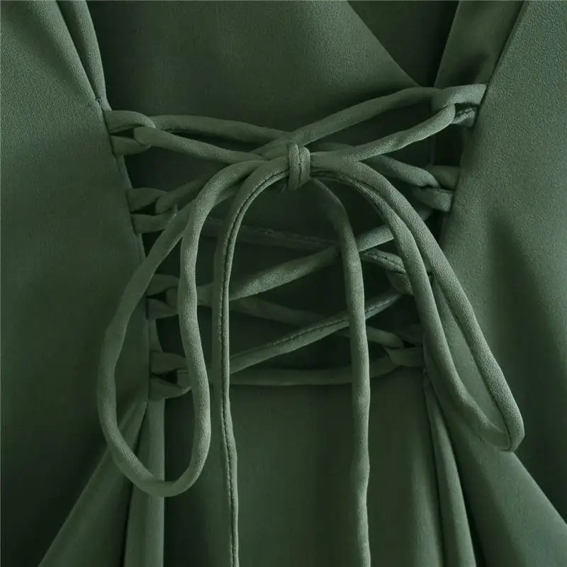 2021 Za Vintage Green Laced Mini Dress Women Long Sleeve Adjustable Front Drawstring Party Dresses Woman Pleated Spring Dress
2021 Za Vintage Green Laced Mini Dress Women Long Sleeve Adjustable Front Drawstring Party Dresses Woman Pleated Spring Dress