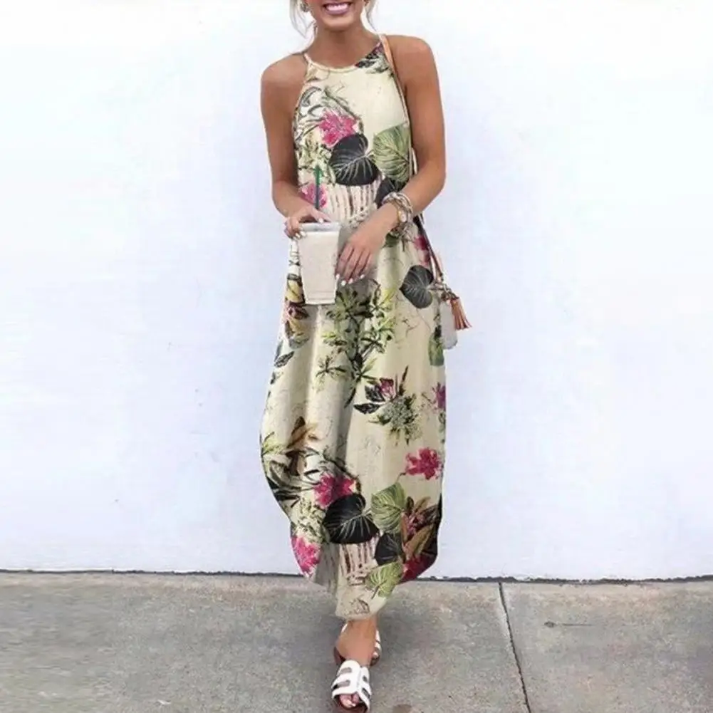 Women Summer Sundress Bohemian Printed Long Dress Elegant Sleeveless Loose Party Vestidos Halter Dresses Robe
Women Summer Sundress Bohemian Printed Long Dress Elegant Sleeveless Loose Party Vestidos Halter Dresses Robe