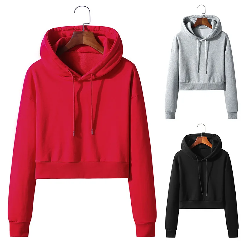 Fashion Women Sweatershirts Feme Long Sleeve Pullover Solid Crop Hoodies Sport Pullover Tops Casual Jumper Coat Hoodies 
Fashion Women Sweatershirts Feme Long Sleeve Pullover Solid Crop Hoodies Sport Pullover Tops Casual Jumper Coat Hoodies