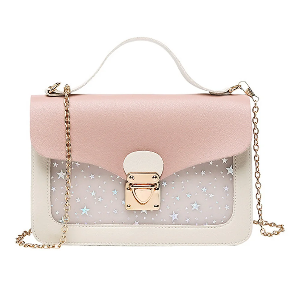 Oswego PU Crossbody Bags For Women New Fashion Trend Transparent Star Handbag Casual Lock Mini Shoulder Messenger Bag Girls 2019
Oswego PU Crossbody Bags For Women New Fashion Trend Transparent Star Handbag Casual Lock Mini Shoulder Messenger Bag Girls 2019