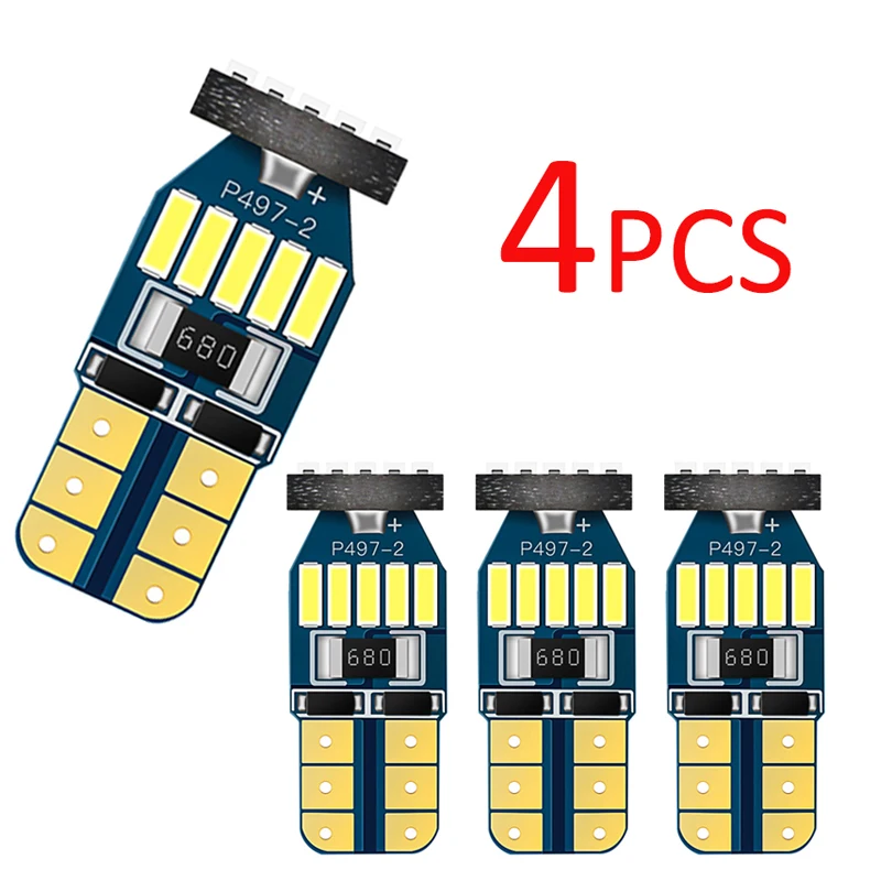 4 шт. t10 w5w led canbus error free 7020 15smd 194 168 Патрон лампы|Сигнальная лампа| |