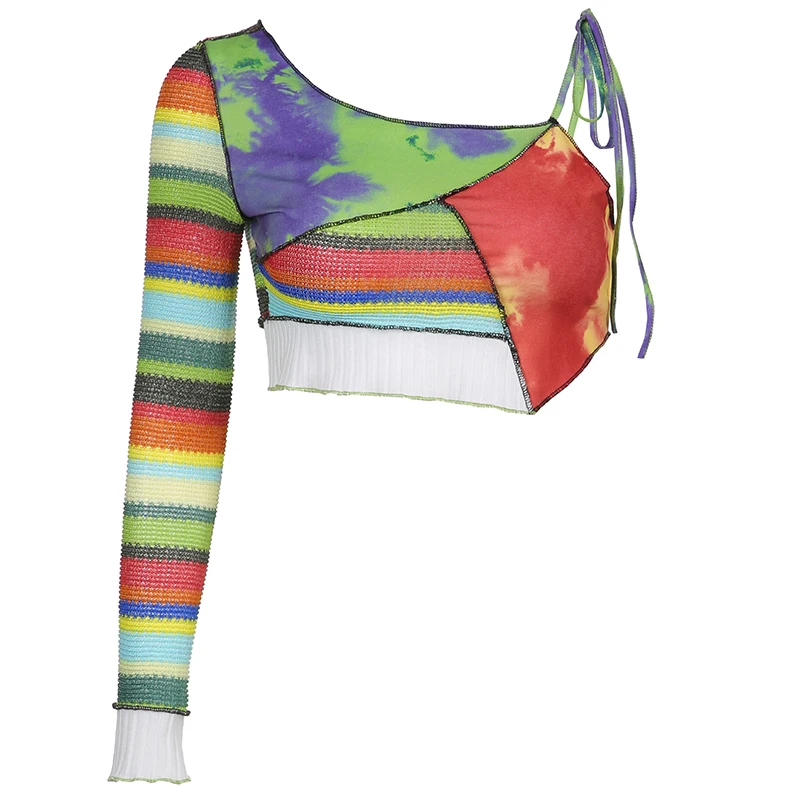 Vintage Patchwork Y2K Knitted Crop Tshirts Women Harajuku One-shoulder Off Crop Tops Tee Fashion Vintage Cute Top Cuteandpsycho
Vintage Patchwork Y2K Knitted Crop Tshirts Women Harajuku One-shoulder Off Crop Tops Tee Fashion Vintage Cute Top Cuteandpsycho