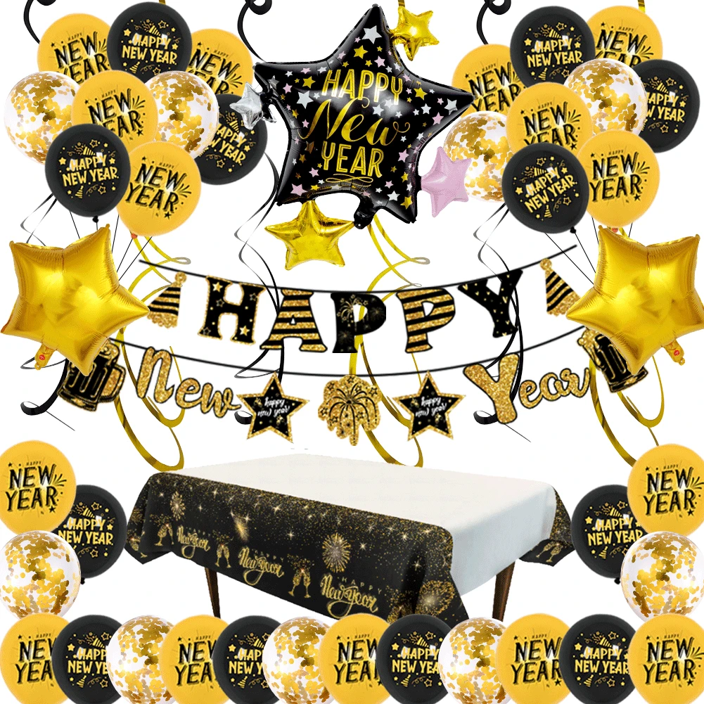 Happy New Year Balloon Party Decorations 12 Gold Black Confetti Latex Foil Balloons Arch Kit for 2022 Festival Celebration
Happy New Year Balloon Party Decorations 12 Gold Black Confetti Latex Foil Balloons Arch Kit for 2022 Festival Celebration