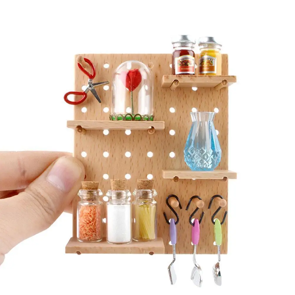 Wooden Miniature Dollhouse Pegboard Shelf Mini Furniture Accessories Toy Dollhouse Kitchen R2R0
Wooden Miniature Dollhouse Pegboard Shelf Mini Furniture Accessories Toy Dollhouse Kitchen R2R0