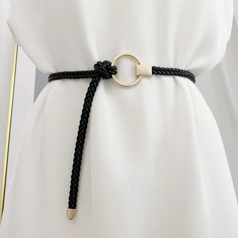Fashion Women Pu Leather Thin Belt Wild Decorative Knotted Waist Rope High Quality Lady Dress Sweater Decoration Waistband
Fashion Women Pu Leather Thin Belt Wild Decorative Knotted Waist Rope High Quality Lady Dress Sweater Decoration Waistband