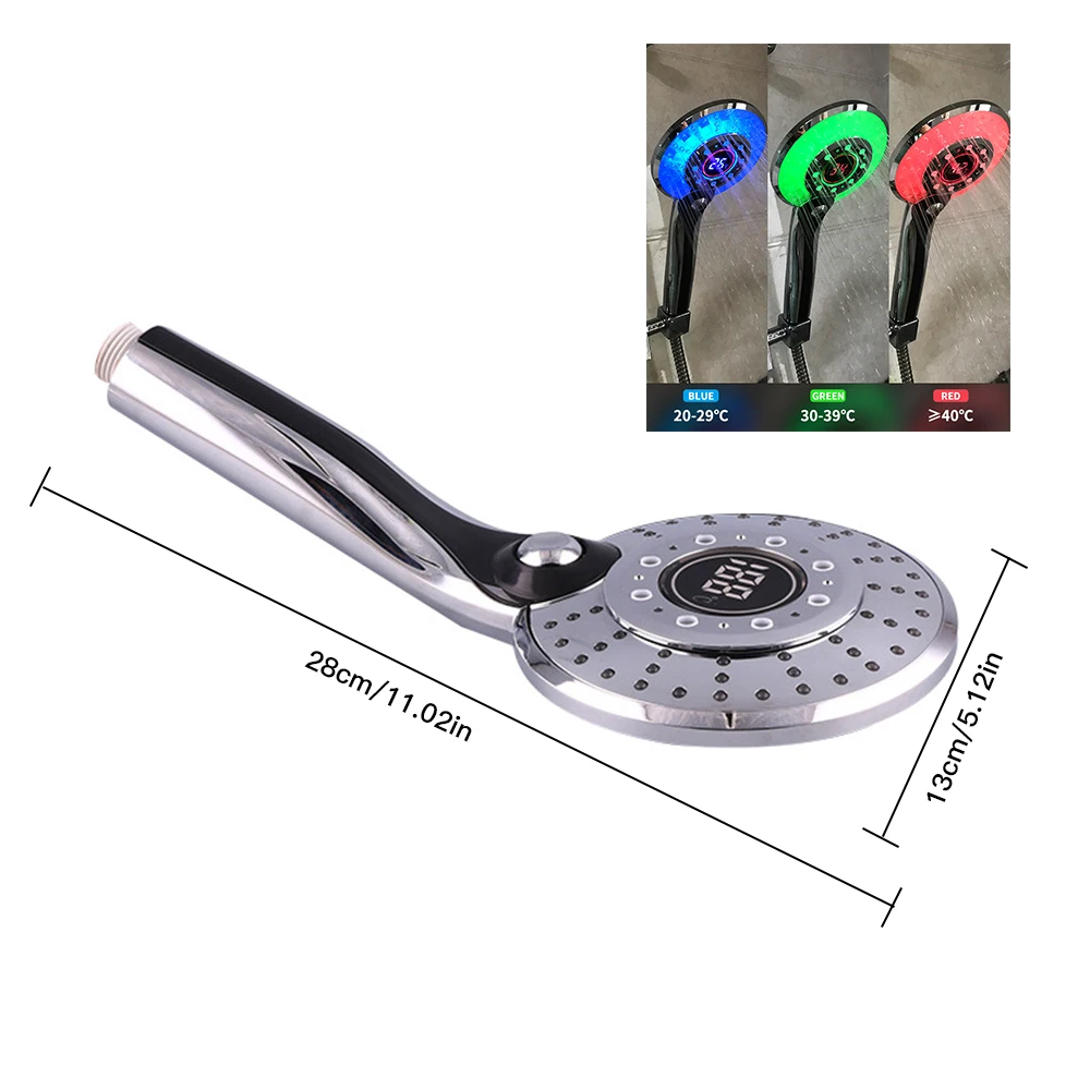 Digital LCD Display Adjustable 3 Color LED Plating Shower Head Light Temperature Sensor Bath Sprinkler Bathroom Hand Shower Head
Digital LCD Display Adjustable 3 Color LED Plating Shower Head Light Temperature Sensor Bath Sprinkler Bathroom Hand Shower Head
