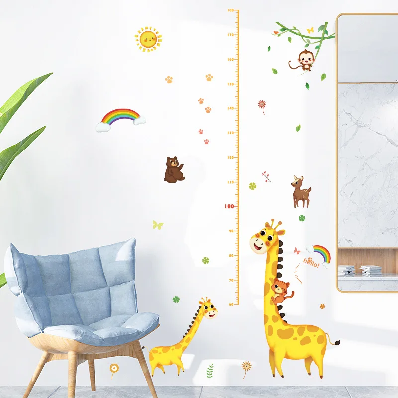 Cute animal giraffe height stickers children's room kindergarten background decoration wall stickers
Cute animal giraffe height stickers children's room kindergarten background decoration wall stickers