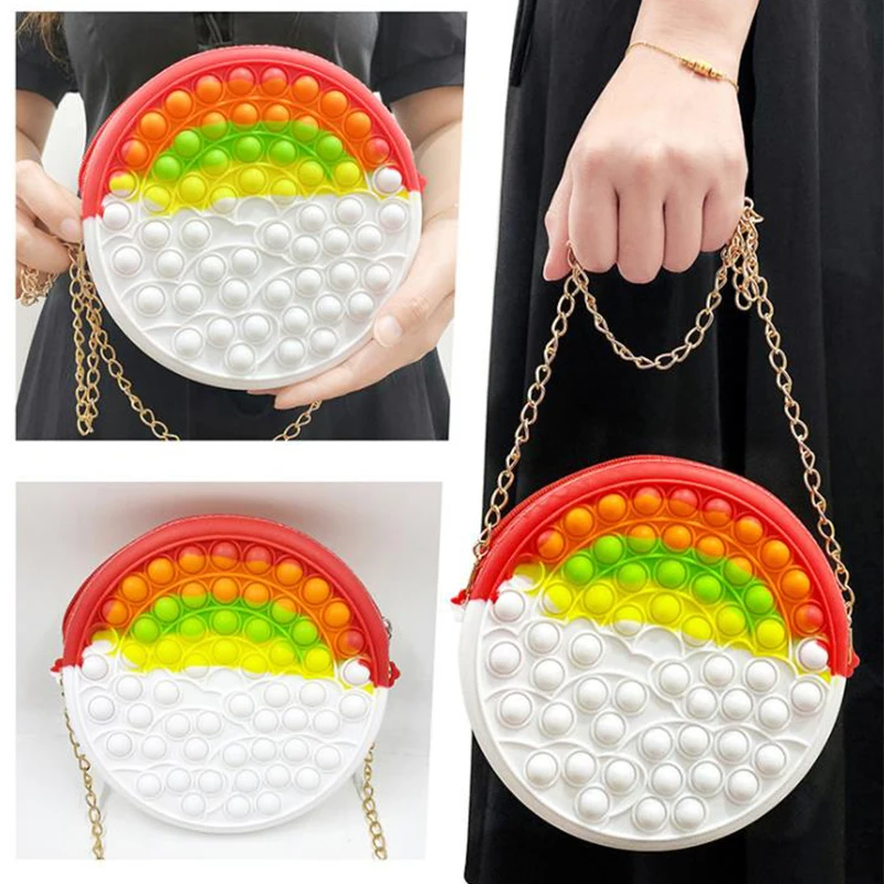 Cycle Fingertip Pop Toys Push Bubble Reliver Stress Cute Purse Bag Adults Decompression Fidget Crossbody Handbag for Girls XXY77
Cycle Fingertip Pop Toys Push Bubble Reliver Stress Cute Purse Bag Adults Decompression Fidget Crossbody Handbag for Girls XXY77