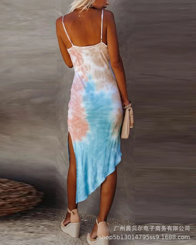 2021 European and American new style tie-dye pile collar irregular dress dresses for women
2021 European and American new style tie-dye pile collar irregular dress dresses for women