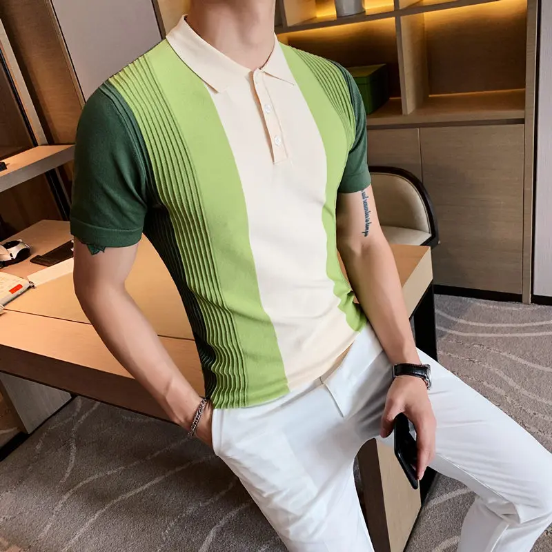 British Style Summer Knitted Polo Shirt Men's Short-sleeved Fashion 2020 Patchwork Color Polo Men's Slim Casual Men's Polos 3XL
British Style Summer Knitted Polo Shirt Men's Short-sleeved Fashion 2020 Patchwork Color Polo Men's Slim Casual Men's Polos 3XL