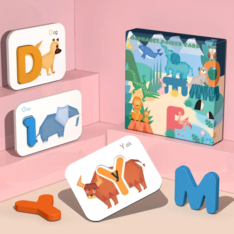 Digital alphabet matching card children's two-sided three-dimensional English cognitive puzzle
Digital alphabet matching card children's two-sided three-dimensional English cognitive puzzle
