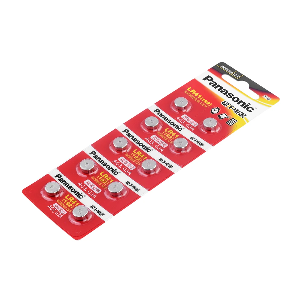 50 шт./лот 100% оригинальный Panasonic LR41 батарея кнопочного типа SR41 AG3 G3A L736 192 392A Zn/MnO2 1 5 V
