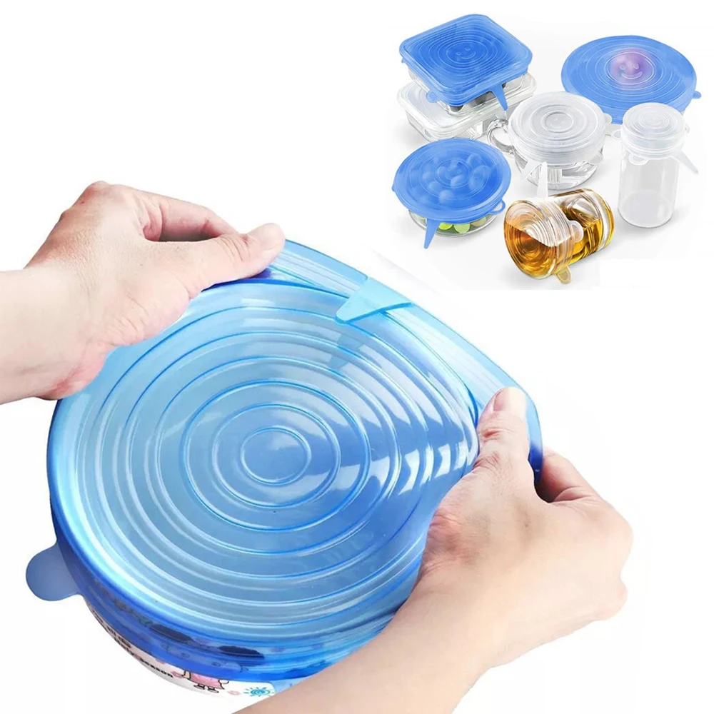 6Pcs Kitchen Gadgets Kitchen Accessories Reusable Silicon Stretch Lids Universal Lid Silicone Food Wrap Bowl Lid Kitchen Tools
6Pcs Kitchen Gadgets Kitchen Accessories Reusable Silicon Stretch Lids Universal Lid Silicone Food Wrap Bowl Lid Kitchen Tools
