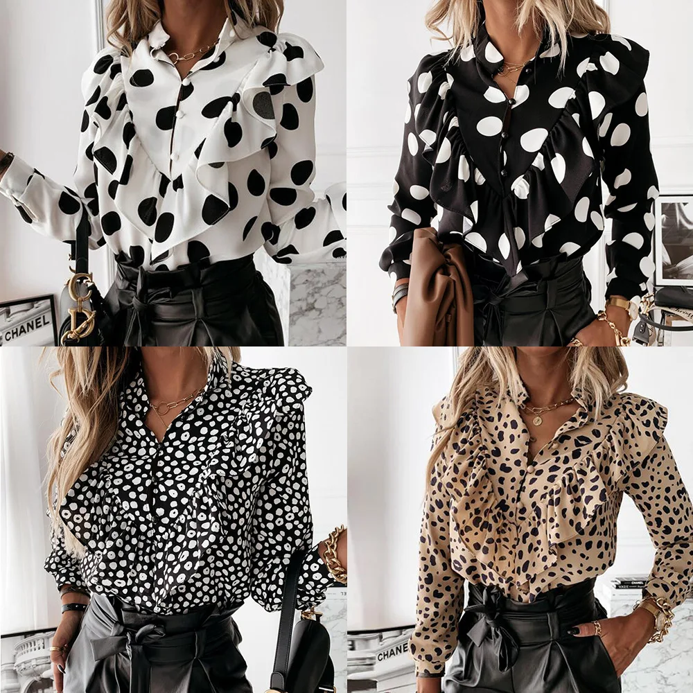 Women Autumn Casual Button Plus Size Polka Dot Ruffle Blouse Shirts Long Sleeve V-Neck Pullover Tops
Women Autumn Casual Button Plus Size Polka Dot Ruffle Blouse Shirts Long Sleeve V-Neck Pullover Tops