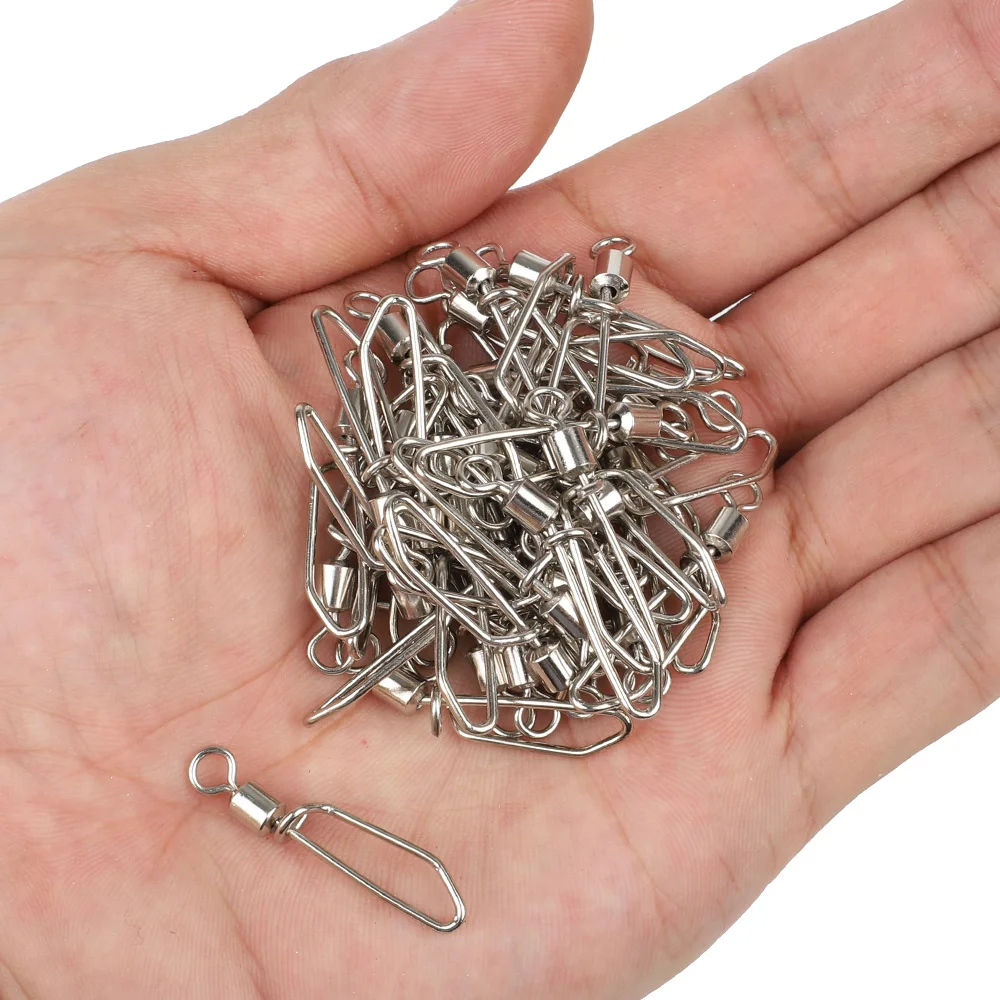 DONQL 50pcs/Box Fishing Swivels Swivels Connector with T shape Snap 2#-10# For Fishhook Lure Tackle Carp Fishing Rolling Swivels
DONQL 50pcs/Box Fishing Swivels Swivels Connector with T shape Snap 2#-10# For Fishhook Lure Tackle Carp Fishing Rolling Swivels