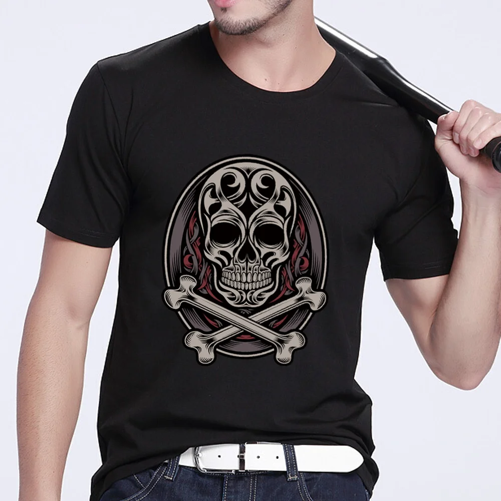 Tshirts Men Black All-match O-neck T-shirts New Gothic Style Skull Pattern Series Tops Male Commuter Short Sleeve Tee Clothes
Tshirts Men Black All-match O-neck T-shirts New Gothic Style Skull Pattern Series Tops Male Commuter Short Sleeve Tee Clothes