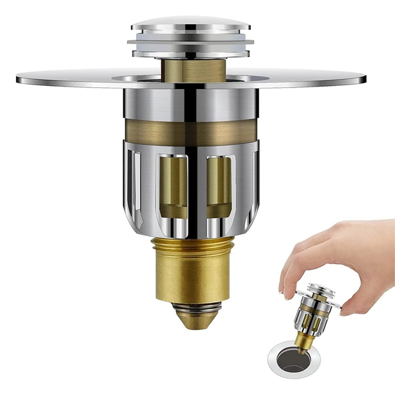 Universal Edition Bathroom Sink Stopper Drain Stopper,Bounce Core Push-Type Sink Stopper for 1.02-1.96 Inch Drain Holes
Universal Edition Bathroom Sink Stopper Drain Stopper,Bounce Core Push-Type Sink Stopper for 1.02-1.96 Inch Drain Holes