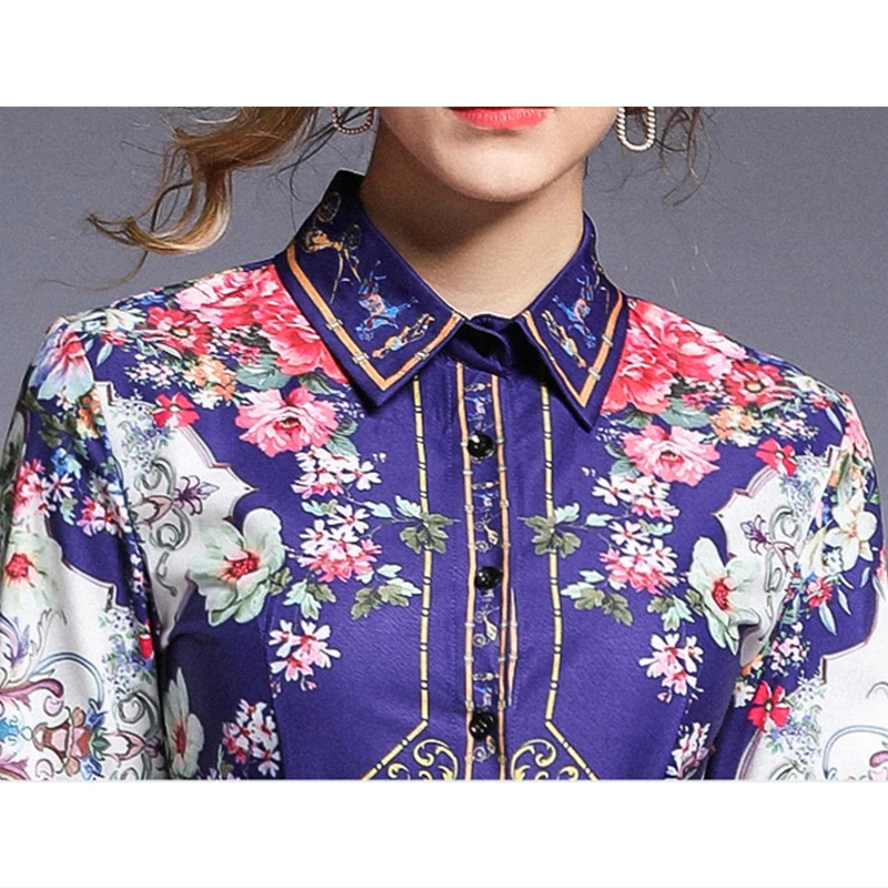 Runway Women Dress 2019 Autumn FashionWrist Sleeve Turn-Down Collar Floral Print Ladies Elegant Vintage Ankle-Length Long Dress
Runway Women Dress 2019 Autumn FashionWrist Sleeve Turn-Down Collar Floral Print Ladies Elegant Vintage Ankle-Length Long Dress