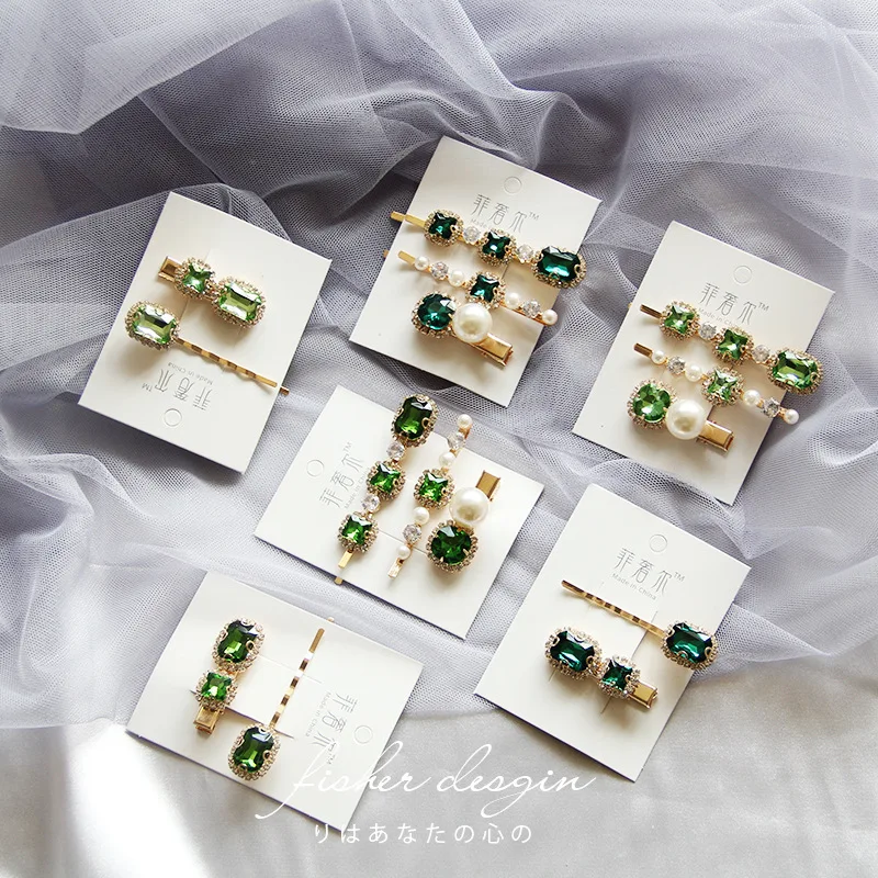 Hair Clips for Women Simple Retro Pearl Green Crystal Hairpin Light Luxury Fashion Geometry Hair Pins Jewelry Wholesale
Hair Clips for Women Simple Retro Pearl Green Crystal Hairpin Light Luxury Fashion Geometry Hair Pins Jewelry Wholesale