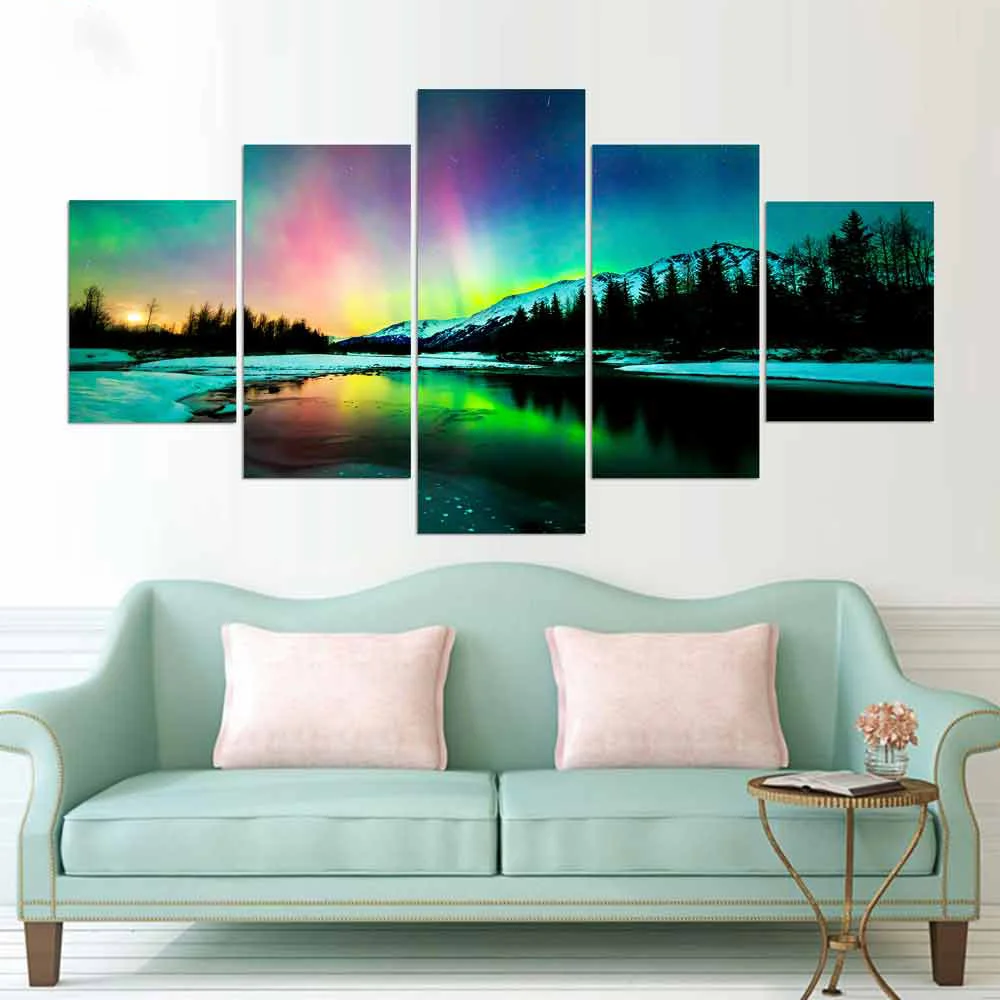 HD Print Wall Art Canvas Painting Modular Poster 5 Panel Colorful Aurora Borealis Frame Modern Home Decor Living Room Pictures
HD Print Wall Art Canvas Painting Modular Poster 5 Panel Colorful Aurora Borealis Frame Modern Home Decor Living Room Pictures