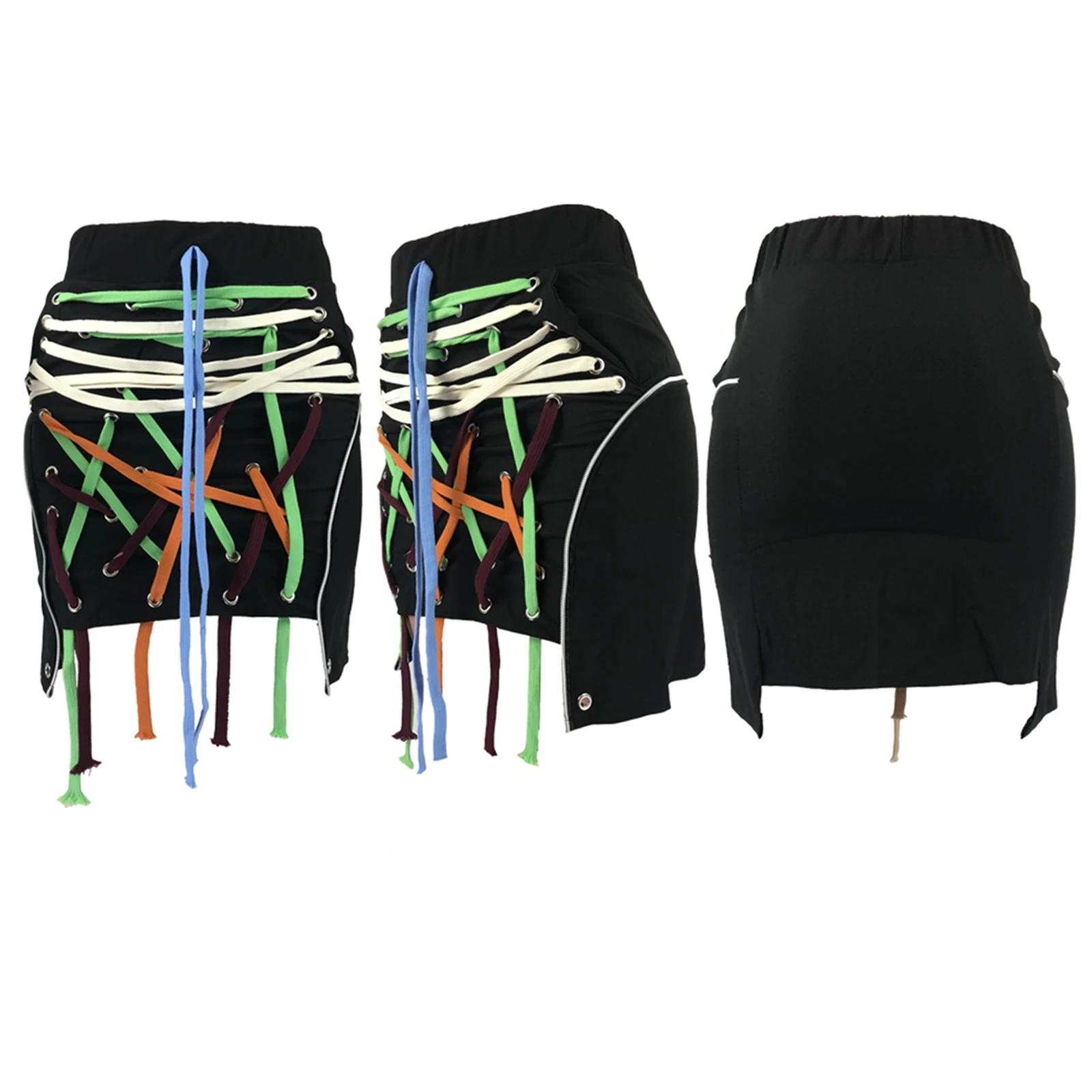 Womens Slimming Short Skirt, High Waist Irregular Bandage Decoration Mini Dress for Summer Wear
Womens Slimming Short Skirt, High Waist Irregular Bandage Decoration Mini Dress for Summer Wear