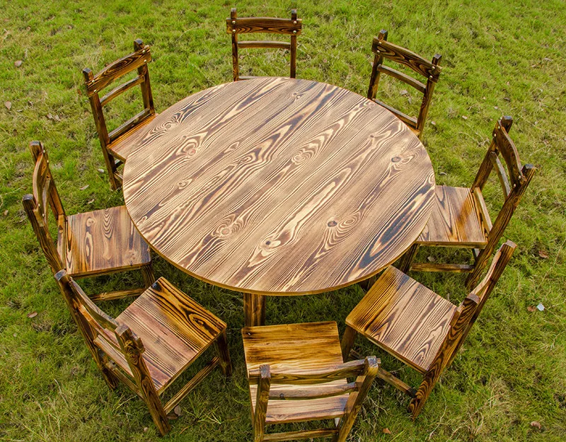 Carbonized wooden table and chair combination restaurant food stall hot pot restaurant farmhouse antique anticorrosive solid woo
Carbonized wooden table and chair combination restaurant food stall hot pot restaurant farmhouse antique anticorrosive solid woo