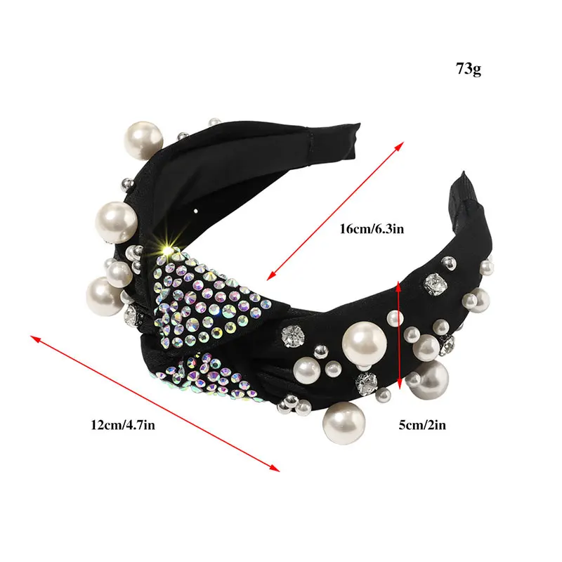 Baroque Style Headband Luxury Simulated Pearl Rhinestone Head Hoop Handmade Women Knotted Wide Hair Hoop Female Hair Accessories
Baroque Style Headband Luxury Simulated Pearl Rhinestone Head Hoop Handmade Women Knotted Wide Hair Hoop Female Hair Accessories
