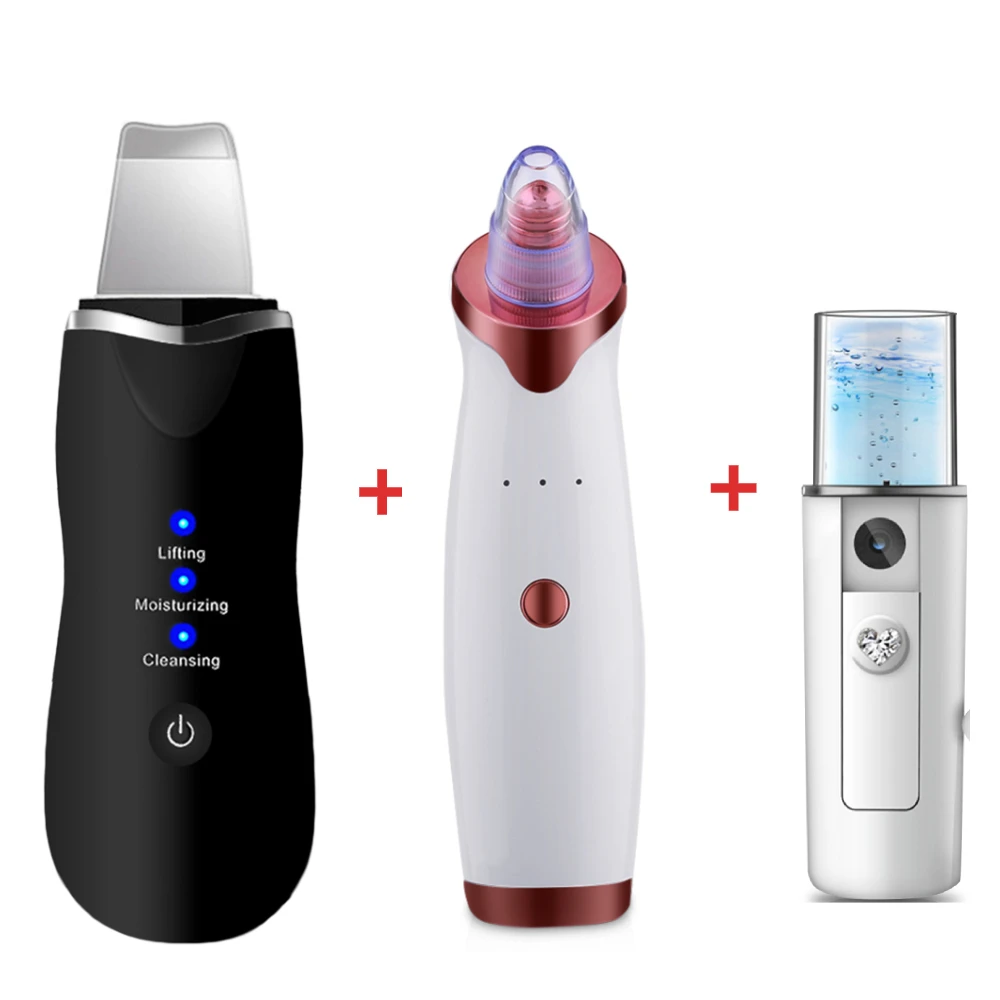 Ultrasonic Skin Scrubber Facial Peeling Pore Cleaner Exfoliator Face Blackhead Remover Spa Nano Sparyer Steamer Beauty Tool Kit
Ultrasonic Skin Scrubber Facial Peeling Pore Cleaner Exfoliator Face Blackhead Remover Spa Nano Sparyer Steamer Beauty Tool Kit