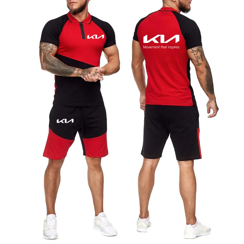 Men's short sleeve set Stitching color New Kia car logo print Casual fashion cotton Business Breathable Men's T-shirts set H
Men's short sleeve set Stitching color New Kia car logo print Casual fashion cotton Business Breathable Men's T-shirts set H