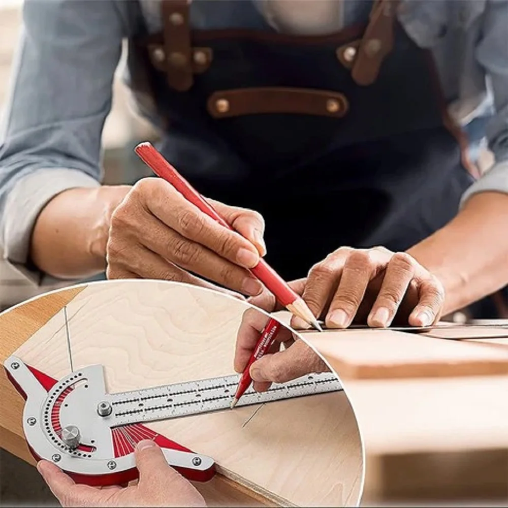 Woodworkers Edge Rule Angle Protractor Protractor Round Head Rotary 1mm For Woodworking Measurement Accuracy Angle Rule Tools
Woodworkers Edge Rule Angle Protractor Protractor Round Head Rotary 1mm For Woodworking Measurement Accuracy Angle Rule Tools