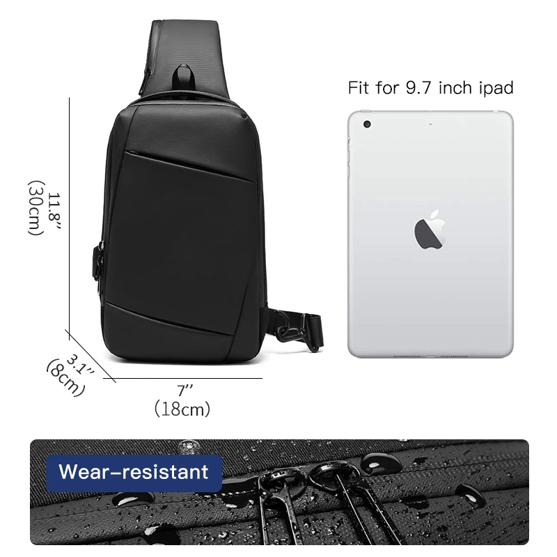 OZUKO Crossbody Bags Men USB Charging Waterproof Messenger Chest Bag Male Short Trip Sling Bag Large Capacity Shoulder Bag Black
OZUKO Crossbody Bags Men USB Charging Waterproof Messenger Chest Bag Male Short Trip Sling Bag Large Capacity Shoulder Bag Black