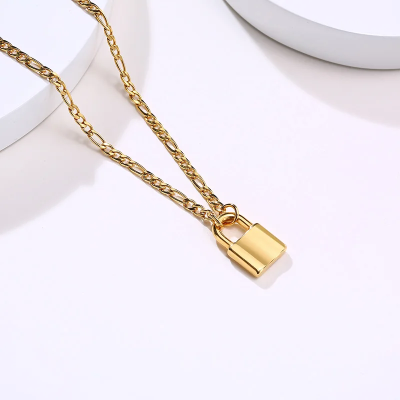 Women's Padlocked Neklace Pendant Stainless Steel Gold Color Locked Layered Necklace 20" Free Chain Valentine's Day Gift
Women's Padlocked Neklace Pendant Stainless Steel Gold Color Locked Layered Necklace 20" Free Chain Valentine's Day Gift