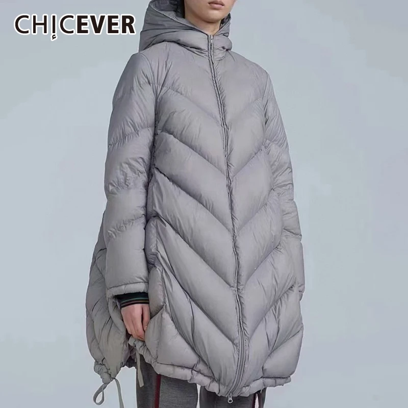 CHICEVER Solid Korean Fashion Jackets For Women Hooded Collar Long Sleeve Drawstring Designer Winter Coats Female New Clothing
CHICEVER Solid Korean Fashion Jackets For Women Hooded Collar Long Sleeve Drawstring Designer Winter Coats Female New Clothing