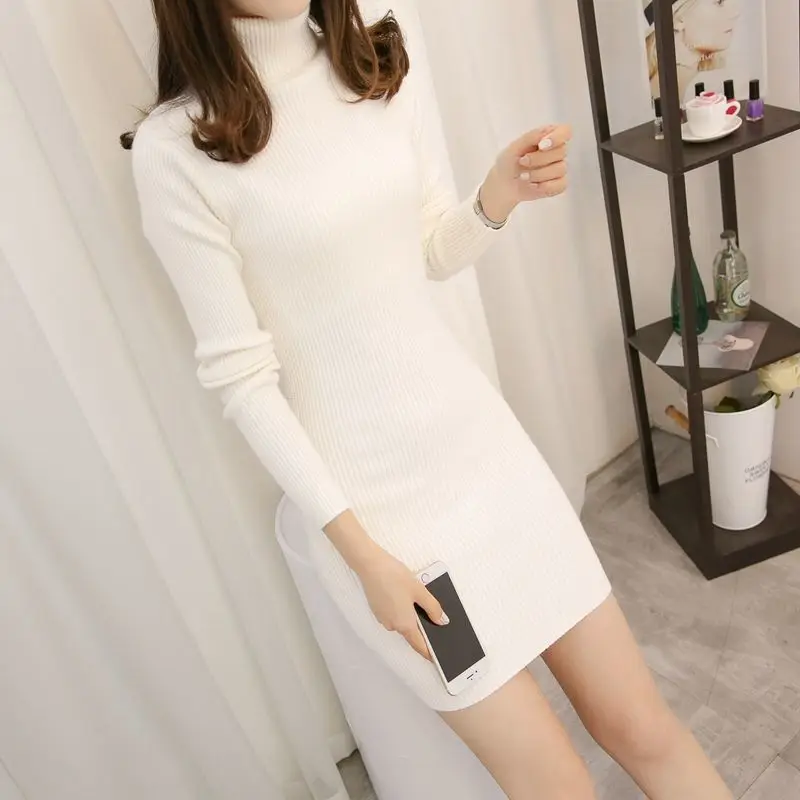 Bodycon Dress Tight-fitting Dress Women's Sexy Slim Stretch Bag Hip Mid-length Knit Sweater Dresses Korean Version Autumn Winter
Bodycon Dress Tight-fitting Dress Women's Sexy Slim Stretch Bag Hip Mid-length Knit Sweater Dresses Korean Version Autumn Winter