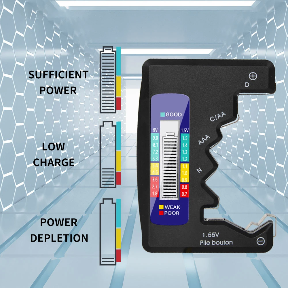 Digital Battery Tester LCD Display C D N AA AAA 9V 1.5V Button Cell Battery Capacity Check Detector Capacitance Diagnostic Tool
Digital Battery Tester LCD Display C D N AA AAA 9V 1.5V Button Cell Battery Capacity Check Detector Capacitance Diagnostic Tool