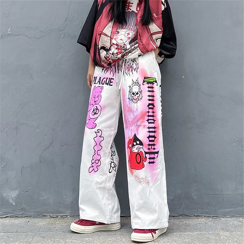 White High Waist Cargo Pants Women Casual Punk Pants Loose Streetwear Harajuku Japan Pants Cool Fashion Hip Hop Female Trousers 
White High Waist Cargo Pants Women Casual Punk Pants Loose Streetwear Harajuku Japan Pants Cool Fashion Hip Hop Female Trousers