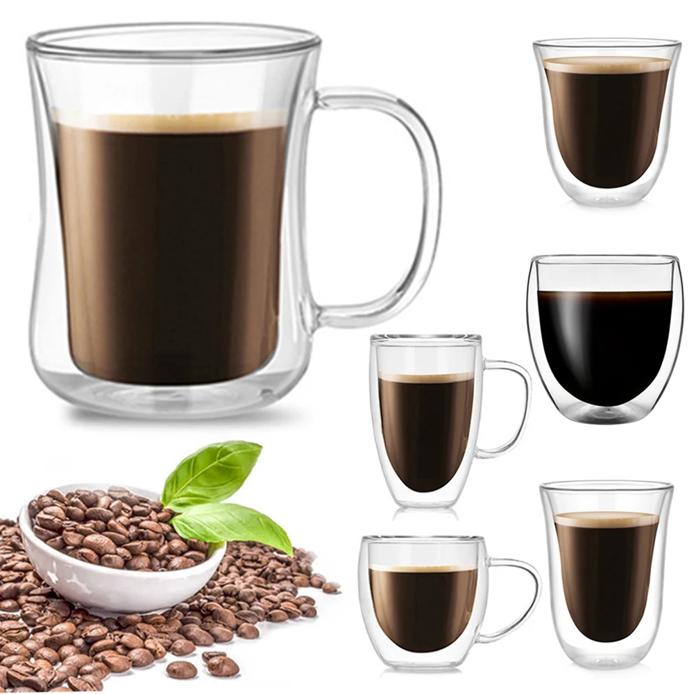 Double Coffee Mugs With the Handle Mugs Drinking Insulation Double Wall Glass Tea Cup Creative Heat Resistant Drinkware Milk
Double Coffee Mugs With the Handle Mugs Drinking Insulation Double Wall Glass Tea Cup Creative Heat Resistant Drinkware Milk