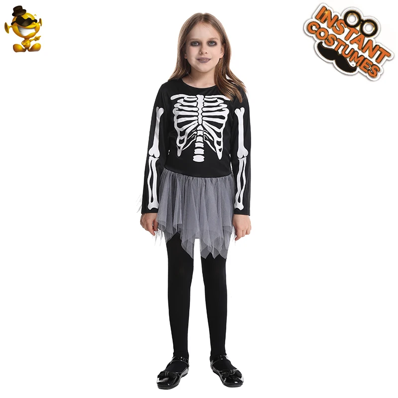 Girl Skeleton Costume For Halloween Cosplay Fancy Dress Scary Skull Bone Clothing Cosplay Purim Party 
Girl Skeleton Costume For Halloween Cosplay Fancy Dress Scary Skull Bone Clothing Cosplay Purim Party