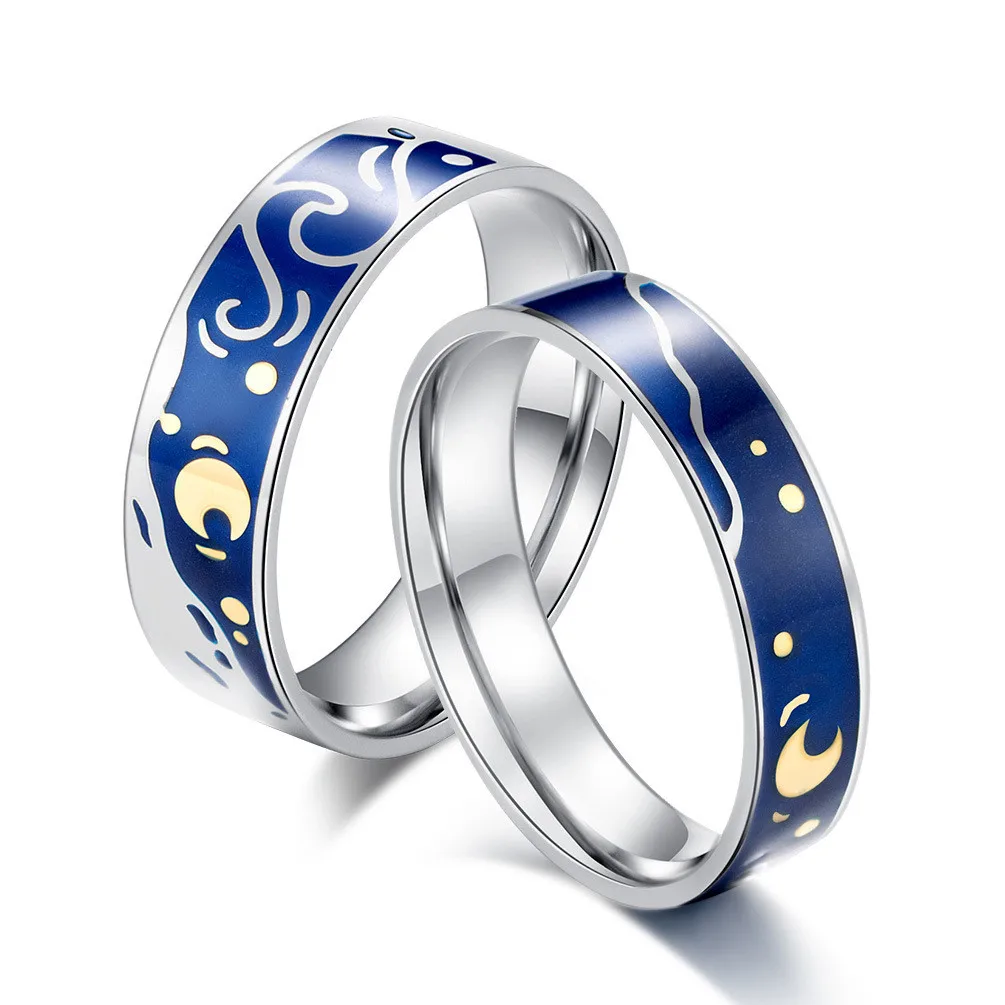 2021 Hot Sale Starry Night Van Gogh Never Fade Couple Rings Stainless Steel Sun Moon Women Man Lovers Romantic Promise Art Ring
2021 Hot Sale Starry Night Van Gogh Never Fade Couple Rings Stainless Steel Sun Moon Women Man Lovers Romantic Promise Art Ring