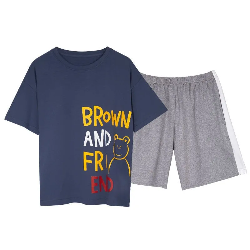 Nightwear Print Cartoon Pajamas Set Plus Size 3XL Male Homewear Loose O-Neck Pyjamas Pijamas Suit Summer Men Cotton Sleepwear
Nightwear Print Cartoon Pajamas Set Plus Size 3XL Male Homewear Loose O-Neck Pyjamas Pijamas Suit Summer Men Cotton Sleepwear