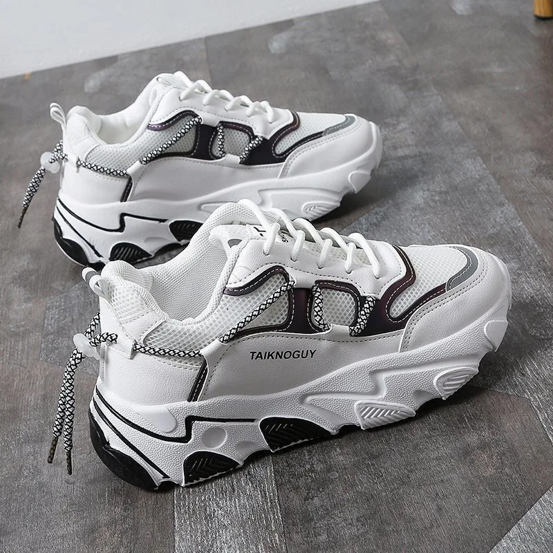 2020 Spring Fashion Chunky Sneakers Women Flats Casual Shoes Platform Lace-Up non-slip Women Shoes Thick soles and comfortable
2020 Spring Fashion Chunky Sneakers Women Flats Casual Shoes Platform Lace-Up non-slip Women Shoes Thick soles and comfortable