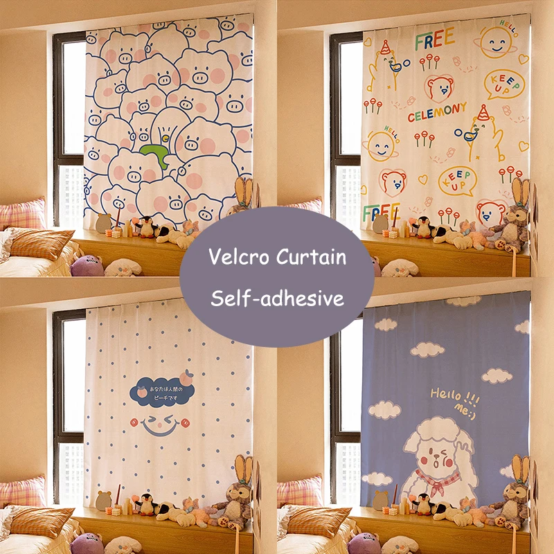 Printed Velcro Curtain Cartoon Punch-free Living Room Bedroom Curtains Dormitory Home Decor Window Curtain Shading Self-adhesive
Printed Velcro Curtain Cartoon Punch-free Living Room Bedroom Curtains Dormitory Home Decor Window Curtain Shading Self-adhesive