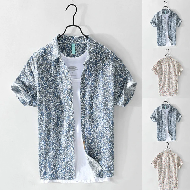 Mens Summer Short Sleeve Hawaiian Shirts Multicolor Floral Print Button Down Lapel Blouse Beach Holiday Cotton Linen Casual
Mens Summer Short Sleeve Hawaiian Shirts Multicolor Floral Print Button Down Lapel Blouse Beach Holiday Cotton Linen Casual