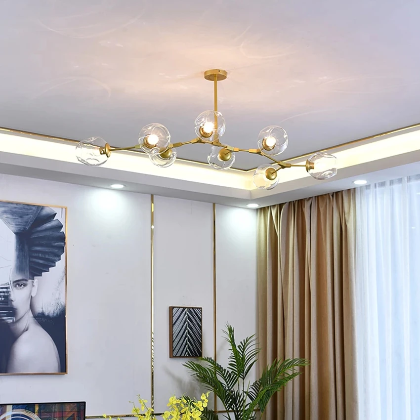 Nordic Metal LED Chandelier Lighting Lustre Living Room Villa Indoor Decor Pendant Lamp Lighting Glass Ball Kitchen Fixtures
Nordic Metal LED Chandelier Lighting Lustre Living Room Villa Indoor Decor Pendant Lamp Lighting Glass Ball Kitchen Fixtures