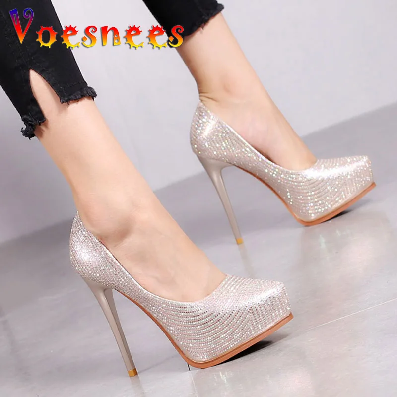 Women Wedding Shoes High Heel 11.5CM Lady Platforms White Glitter Bridal Shoes Thin Heel 2021 New Diamond Party Princess Pumps
Women Wedding Shoes High Heel 11.5CM Lady Platforms White Glitter Bridal Shoes Thin Heel 2021 New Diamond Party Princess Pumps