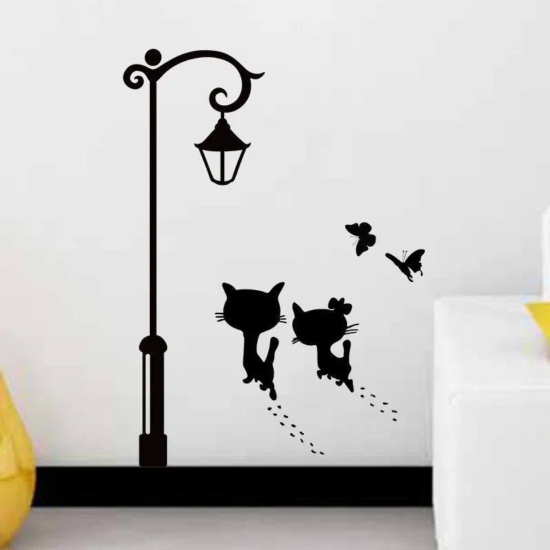 New Sweet Couple Cat wall Stickers Street Light Butterfly Decorative Stickers for Kids Room Living Room Wall Decal Home Decor
New Sweet Couple Cat wall Stickers Street Light Butterfly Decorative Stickers for Kids Room Living Room Wall Decal Home Decor