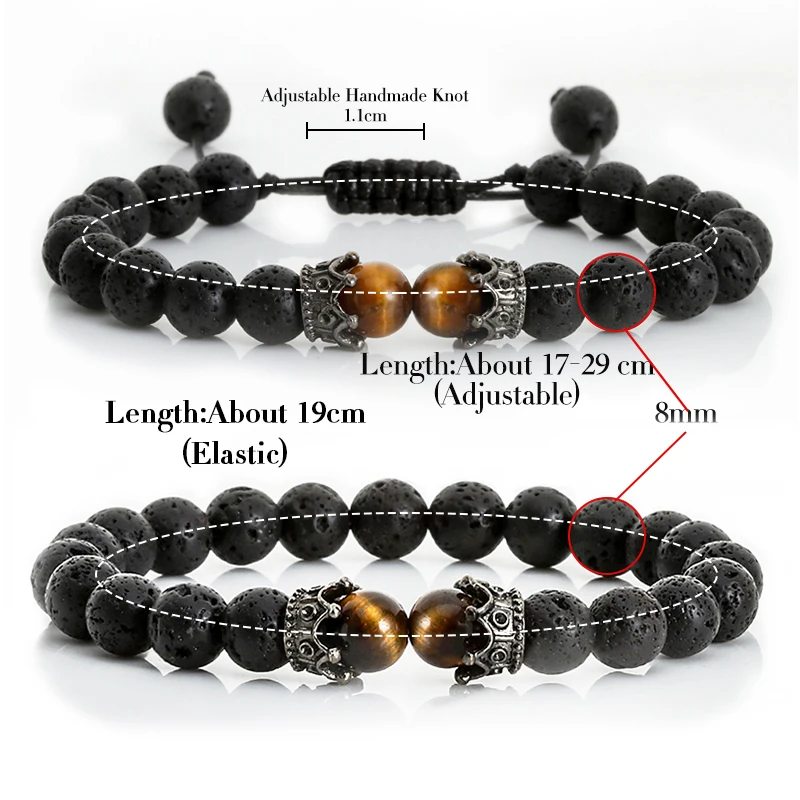 New Charm Tiger Eye Beaded Bracelet for Men Fashion Natural Lava Stone Black Onyx CZ Crown Bracelets Women Yoga Reiki Jewelry
New Charm Tiger Eye Beaded Bracelet for Men Fashion Natural Lava Stone Black Onyx CZ Crown Bracelets Women Yoga Reiki Jewelry