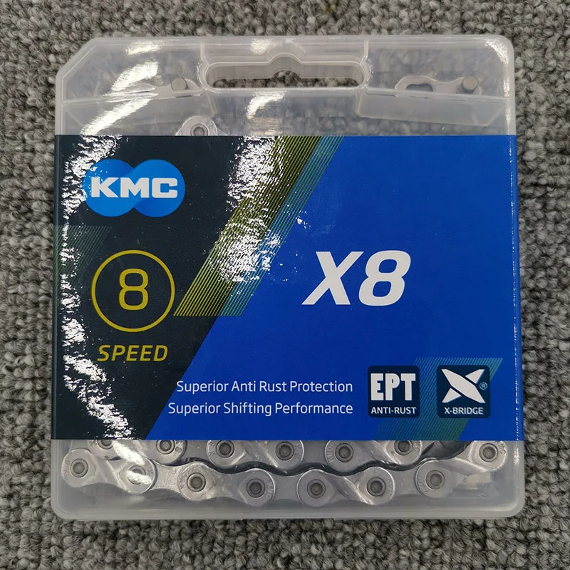 Bicycle chain mountain bike KMCKMC chain new packaging 8 speed boxed X8 EPT anti-rust
Bicycle chain mountain bike KMCKMC chain new packaging 8 speed boxed X8 EPT anti-rust