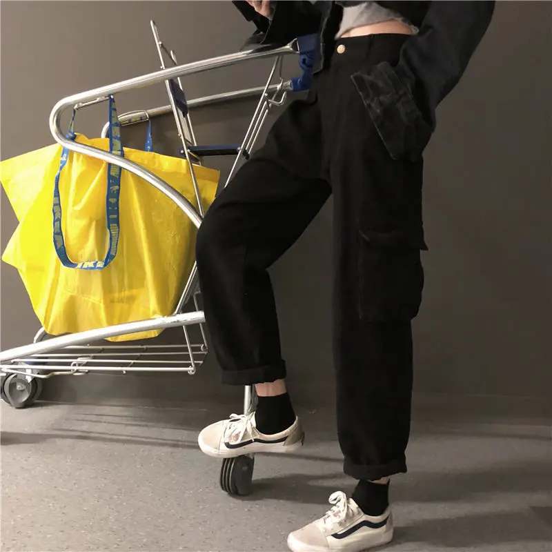 Casual Pants Women Plus Size 4XL Spring Pockets Crimping High Waist Baggy Chic Hip Hop All-match Females Ulzzang Lesiure Stylish
Casual Pants Women Plus Size 4XL Spring Pockets Crimping High Waist Baggy Chic Hip Hop All-match Females Ulzzang Lesiure Stylish